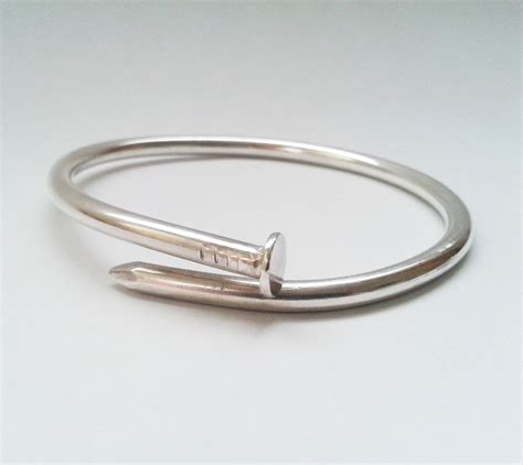 cartier nail bracelet sterling silver